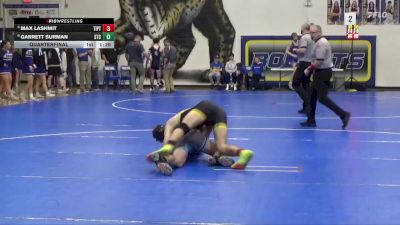 150 lbs Quarterfinal - Max Lashmit, Tipton vs Garrett Surman, South Tama County