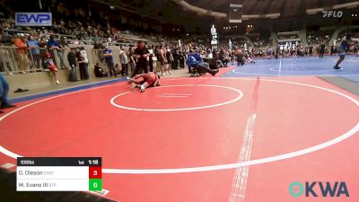 105 lbs Quarterfinal - Owen Oleson, Checotah Matcats vs Michael Evans III, Tulsa Blue T Panthers