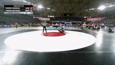 Boys 2A 138 lbs Champ. Round 2 - Simeon Mattingly, West Valley (Spokane) vs Moses Chesneau, Cleveland