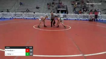 110 lbs Prelims - Brooks Fordyce, Young Guns Yellow Elem vs Jackson Vang, Roundtree Wrestling Academy Blue