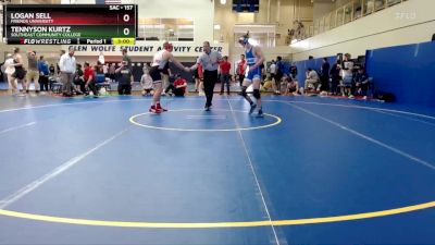 157 lbs Cons. Semi - Logan Sell, Friends University vs Tennyson Kurtz, Southeast Community College