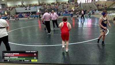 120 lbs Champ. Round 1 - Gage Dawkins, Lawrence County Wrestling Club vs Lincoln Simons, Stewarts Creek