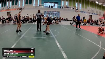 120 lbs Round 2 (6 Team) - Ethan Gonzales, BHWC Dirt Divers vs Sair Lopez, Team Barracuda