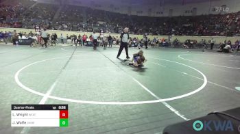 55 lbs Quarterfinal - Levi Wright, Weatherford Youth Wrestling vs Jaysten Wolfe, Division Bell Wrestling