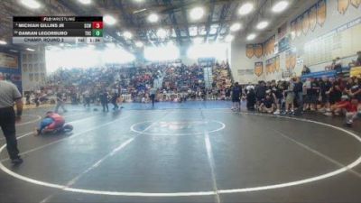 106 lbs Champ. Round 2 - Damian Legorburo, Christopher Columbus High School vs Michiah Gillins Jr, South Plantation