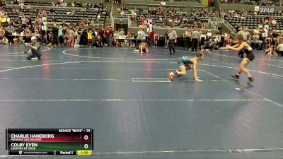 75 lbs Quarterfinal - Charlie Haneborg, Midwest Destroyers vs Colby Even, Legends Of Gold