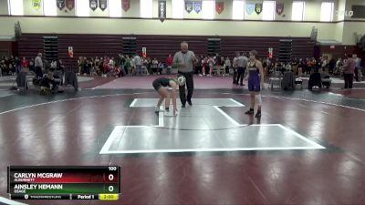 100 lbs Quarterfinal - Carlyn McGraw, Alburnett vs Ainsley Hemann, Osage