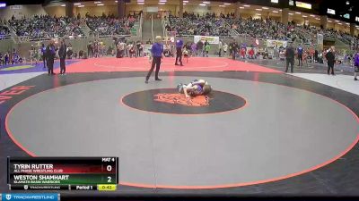 77 lbs Cons. Round 4 - Tyrin Rutter, All Phase Wrestling Club vs Weston Shamhart, Klamath Basin Warriors