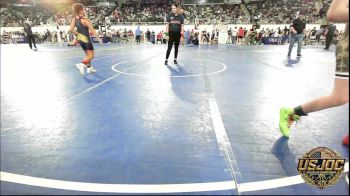 90 lbs Consi Of 16 #2 - Alaurah Sweetman, Bristow Youth Wrestling vs Albie Cook, Hoisington Jr Cardinals