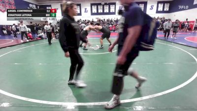287 lbs Quarterfinal - Jonathan Letona, Marina High School vs Angel Contreras, Elsinore