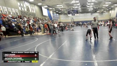 70 lbs Cons. Round 2 - Jackson Maynard, Sanderson Wrestling Academy vs Jace Sharp, Uintah Jr High Wrestling