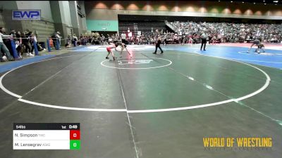 54 lbs Round Of 16 - Nixxyn Simpson, Tracy Wrestling Club vs Madilynn Lensegrav, Askeo International Matclub