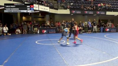 77 lbs Cons. Quarters - Arlo Pratt, Bloomington South Wrestling Club vs Kash Harrison, Wave Wrestling Club