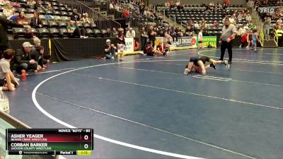 80 lbs Champ. Round 1 - Asher Yeager, Beaver Creek Wrestling vs Corban Barker, Jackson County Wrestling