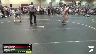 130 lbs Semis & 1st Wrestleback (8 Team) - Connor Greer, Team Gotcha vs Elijah Broady, Indiana Outlaws