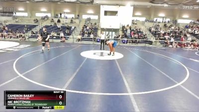 285 lbs Champ. Round 1 - Nic Brotzman, Pennsylvania College Of Technology vs Cameron Bailey, Johnson & Wales (RI)