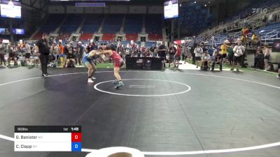 160 lbs Cons 64 #2 - Gabe Banister, Wyoming vs Carson Clapp, Wyoming