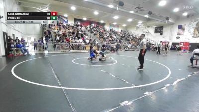 120 lbs Cons. Round 2 - Abel Gonzalez, Rialto vs Ethan Lu, Gabrielino