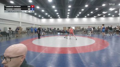 132 lbs 3rd Place Match - Jameson Thomas, Stronghold vs Dominic Cordero, Cleveland Wrestling Club