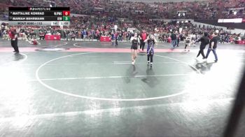 112 lbs Champ. Round 2 - Mariah Behrmann, Kewaunee vs Mattaline Konrad, Wilmot Jr. Panthers Wrestling Club
