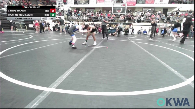 Paxtyn Rude 80 lbs Consolation - Cyrus Baker, Harrah vs Paxtyn McGilbert, Midwest ...
