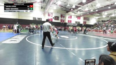 100 lbs Cons. Round 6 - Jalisa Lopez, Redlands East Valley vs Emily Mayorga, Eisenhower