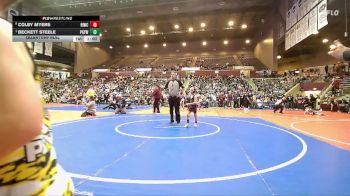 55 lbs Quarterfinal - Beckett Steele, Prairie Grove Youth Wrestling vs Colby Myers, Rogers Iron Wrestling Club