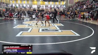 115 lbs Round 1 - Abigail Durflinger, Iowa vs Campbell Crabb, Iron Rams Wrestling Club