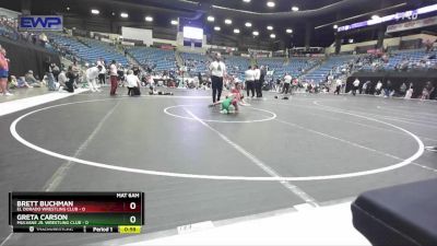 55 lbs Cons. Round 1 - Brett Buchman, El Dorado Wrestling Club vs Greta Carson, Mulvane Jr. Wrestling Club