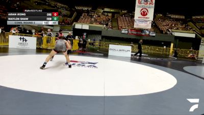 Cadet Boys Lower - 120 lbs Cons. Round 2 - Aidan Jeong, Castro Valley High School Wrestling vs Waylon Shaw, Fortuna High School Wrestling