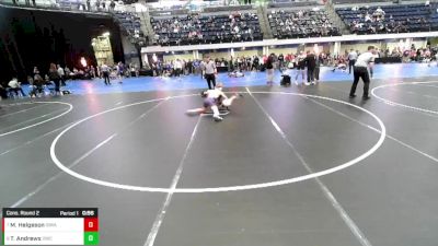 7th - 8th grade - 123 Cons. Round 2 - Mason Helgeson, Iowa vs Tate Andrews, Dubuque Wrestling Club