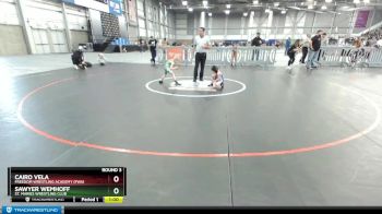 43-44 lbs Round 3 - Sawyer Wemhoff, St. Maries Wrestling Club vs Cairo Vela, Freedom Wrestling Academy (FWA)