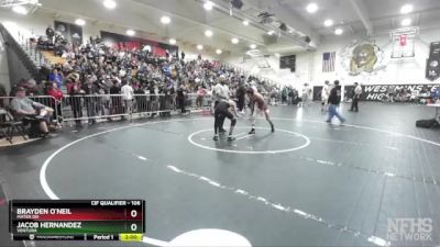 106 lbs Champ. Round 2 - Brayden O`Neil, Mater Dei vs Jacob Hernandez, Ventura