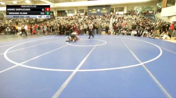 132 lbs Cons. Round 4 - Bridger Olsen, Syracuse vs Andre Simpliciano, Hillcrest CA