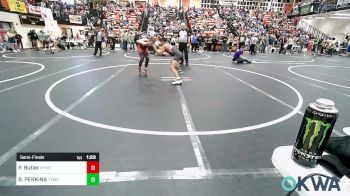 100 lbs Semifinal - Preston Butler, Hilldale Youth Wrestling Club vs BRODERICK PERKINS, Team Tulsa Wrestling Club