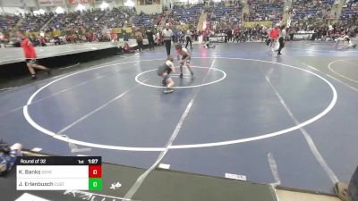 85 lbs Round Of 32 - Keaton Banks, Dove Creek vs Jakson Erlenbusch, Custer County
