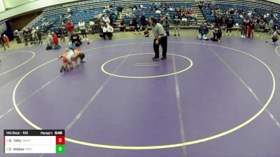 14U Boys - 100 lbs Cons. Round 4 - Braidyn Taby, Rampage Wrestling vs Colin Weber, Ringers Wrestling Club