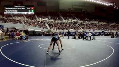 100-D2 5th Place Match - Nazareth Moore Lopez, Sabino High School vs Evalyn Perez, Snowflake High School
