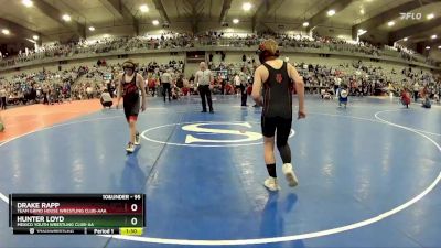 95 lbs Semifinal - Drake Rapp, Team Grind House Wrestling Club-AAA vs Hunter Loyd, Mexico Youth Wrestling Club-AA