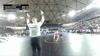 Boys 4A 157 lbs Champ. Round 1 - Nelson Nygard, Eastmont vs Omar Richie Vargas, Pasco
