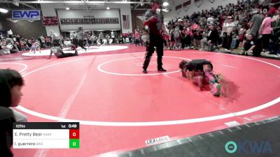 62 lbs Consolation - Emerly Pretty Bear, Harrah Little League Wrestling vs Liliana Guerrero, Brushy Wrestling Club