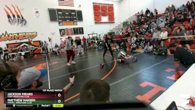 49 lbs 1st Place Match - Jackson Miears, Cody Wrestling Club vs Matthew Hansen, Powell Wrestling Club