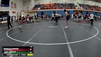 157 lbs Champ. Round 2 - John Jurkovic, Gilman School vs Nicholas Hawker, St. Mary`s Ryken