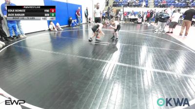 70 lbs 3rd Place - Cole Schiltz, Verdigris Youth Wrestling vs Jack Sadler, Barnsdall Youth Wrestling