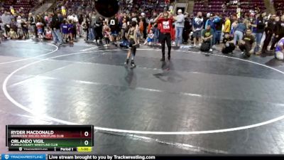 62 lbs Quarterfinal - Orlando Vigil, Pueblo County Wrestling Club vs Ryder MacDonald, Grandview Wolves Wrestling Club