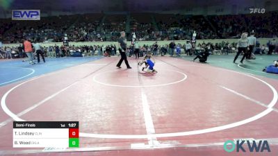 43 lbs Semifinal - Tyler Lindsey, Clinton Youth Wrestling vs Brooks Wood, Oklahoma Wrestling Academy