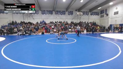 130 lbs Champ. Round 1 - Tyce Bowen, Los Gatos vs Dante Mahboobi, Leland