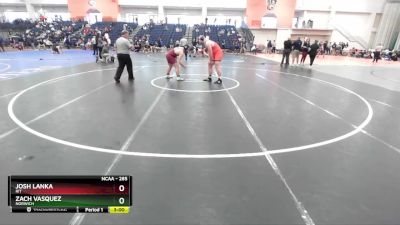 285 lbs Cons. Round 4 - Josh Lanka, RIT vs Zach Vasquez, Norwich