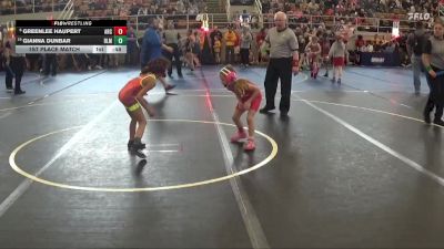 50 lbs 1st Place Match - Gianna Dunbar, Barberton Lady Magics vs Greenlee Haupert, Arcadia