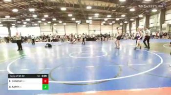 138 lbs Consi Of 32 #2 - Ethan Coleman, NY vs Bowen Korth, AK